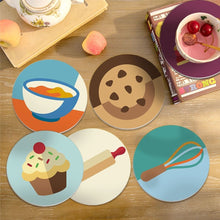 Carica l'immagine nel visualizzatore di Gallery, Set di 6 Sottobicchieri da Dipingere con i numeri (10cm diametro) - Amanti dei dessert