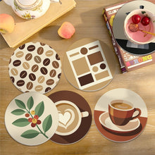 Carica l'immagine nel visualizzatore di Gallery, Set di 6 Sottobicchieri da Dipingere con i numeri (10cm diametro) - Pausa caffè