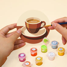 Carica l'immagine nel visualizzatore di Gallery, Set di 6 Sottobicchieri da Dipingere con i numeri (10cm diametro) - Pausa caffè
