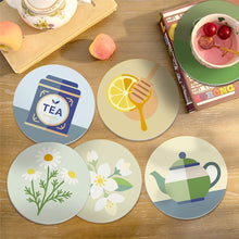 Carica l'immagine nel visualizzatore di Gallery, Set di 6 Sottobicchieri da Dipingere con i numeri (10cm diametro) - Infuso alle erbe