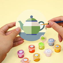 Carica l'immagine nel visualizzatore di Gallery, Set di 6 Sottobicchieri da Dipingere con i numeri (10cm diametro) - Infuso alle erbe