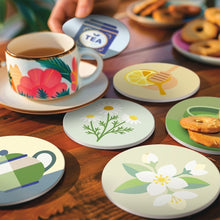 Carica l'immagine nel visualizzatore di Gallery, Set di 6 Sottobicchieri da Dipingere con i numeri (10cm diametro) - Infuso alle erbe