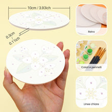 Carica l'immagine nel visualizzatore di Gallery, Set di 6 Sottobicchieri da Dipingere con i numeri (10cm diametro) - Infuso alle erbe