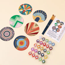 Carica l'immagine nel visualizzatore di Gallery, Set di 6 Sottobicchieri da Dipingere con i numeri (10cm diametro) - Armonia Art déco
