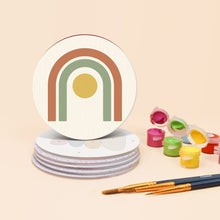 Carica l'immagine nel visualizzatore di Gallery, Set di 6 Sottobicchieri da Dipingere con i numeri (10cm diametro) - Linee morbide