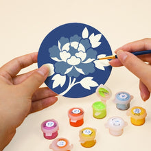 Carica l'immagine nel visualizzatore di Gallery, Set di 6 Sottobicchieri da Dipingere con i numeri (10cm diametro) - Blu mediterraneo
