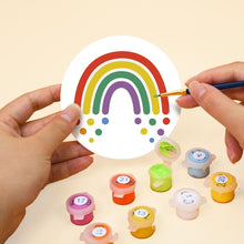 Carica l'immagine nel visualizzatore di Gallery, Set di 6 Sottobicchieri da Dipingere con i numeri (10cm diametro) - Arcobaleno colorato