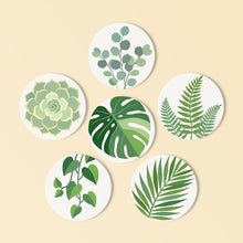 Carica l'immagine nel visualizzatore di Gallery, Set di 6 Sottobicchieri da Dipingere con i numeri (10cm diametro) - Oasi verde Figured'Art