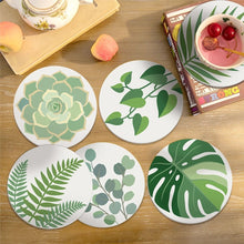 Carica l'immagine nel visualizzatore di Gallery, Set di 6 Sottobicchieri da Dipingere con i numeri (10cm diametro) - Oasi verde