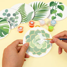 Carica l'immagine nel visualizzatore di Gallery, Set di 6 Sottobicchieri da Dipingere con i numeri (10cm diametro) - Oasi verde