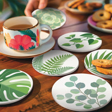 Carica l'immagine nel visualizzatore di Gallery, Set di 6 Sottobicchieri da Dipingere con i numeri (10cm diametro) - Oasi verde