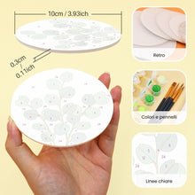 Carica l'immagine nel visualizzatore di Gallery, Set di 6 Sottobicchieri da Dipingere con i numeri (10cm diametro) - Oasi verde