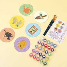 Carica l'immagine nel visualizzatore di Gallery, Set di 6 Sottobicchieri da Dipingere con i numeri (10cm diametro) - Essenziali da giardino