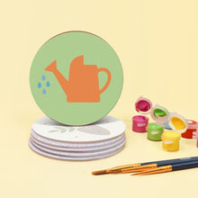 Carica l'immagine nel visualizzatore di Gallery, Set di 6 Sottobicchieri da Dipingere con i numeri (10cm diametro) - Essenziali da giardino