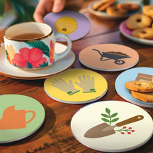 Carica l'immagine nel visualizzatore di Gallery, Set di 6 Sottobicchieri da Dipingere con i numeri (10cm diametro) - Essenziali da giardino