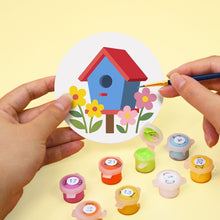 Carica l'immagine nel visualizzatore di Gallery, Set di 6 Sottobicchieri da Dipingere con i numeri (10cm diametro) - Casette per uccelli