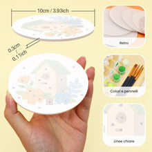 Carica l'immagine nel visualizzatore di Gallery, Set di 6 Sottobicchieri da Dipingere con i numeri (10cm diametro) - Casette per uccelli