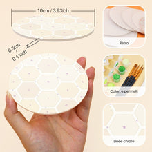 Carica l'immagine nel visualizzatore di Gallery, Set di 6 Sottobicchieri da Dipingere con i numeri (10cm diametro) - Giardino delle api