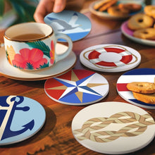 Carica l'immagine nel visualizzatore di Gallery, Set di 6 Sottobicchieri da Dipingere con i numeri (10cm diametro) - Spirito di navigazione