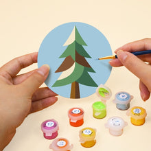 Carica l'immagine nel visualizzatore di Gallery, Set di 6 Sottobicchieri da Dipingere con i numeri (10cm diametro) - Notti in campeggio