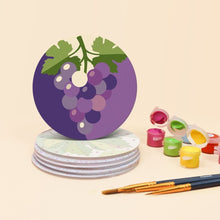 Carica l'immagine nel visualizzatore di Gallery, Set di 6 Sottobicchieri da Dipingere con i numeri (10cm diametro) - Amante del vino