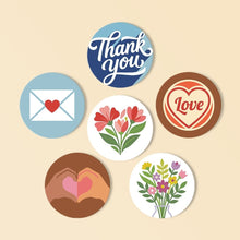 Carica l'immagine nel visualizzatore di Gallery, Set di 6 Sottobicchieri da Dipingere con i numeri (10cm diametro) - Messaggi d’amore Figured'Art