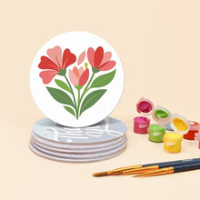 Carica l'immagine nel visualizzatore di Gallery, Set di 6 Sottobicchieri da Dipingere con i numeri (10cm diametro) - Messaggi d’amore