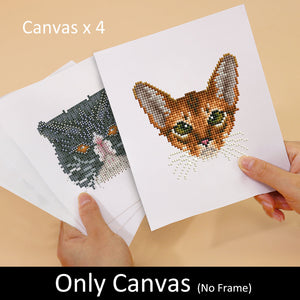 Mini Set Diamond Painting 15x20cm (4 pezzi) - Amici Felini