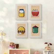 Carica l'immagine nel visualizzatore di Gallery, Punch Needle Kit (4 pezzi) con cornici - Snack Time 1