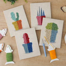 Carica l'immagine nel visualizzatore di Gallery, Punch Needle Kit (4 pezzi) con cornici - Piante Colorate