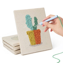 Carica l'immagine nel visualizzatore di Gallery, Punch Needle Kit (4 pezzi) con cornici - Piante Colorate