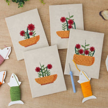 Carica l'immagine nel visualizzatore di Gallery, Punch Needle Kit (4 pezzi) con cornici - Cesto Floreale