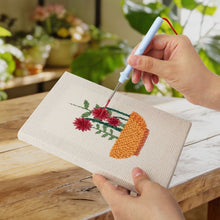 Carica l'immagine nel visualizzatore di Gallery, Punch Needle Kit (4 pezzi) con cornici - Cesto Floreale