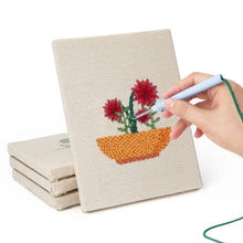 Carica l'immagine nel visualizzatore di Gallery, Punch Needle Kit (4 pezzi) con cornici - Cesto Floreale