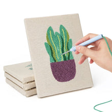 Carica l'immagine nel visualizzatore di Gallery, Punch Needle Kit (4 pezzi) con cornici - Atmosfera Green