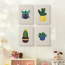 Carica l'immagine nel visualizzatore di Gallery, Punch Needle Kit (4 pezzi) con cornici - Vasi Moderni per Piante