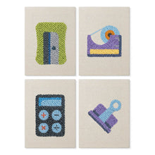 Carica l'immagine nel visualizzatore di Gallery, Punch Needle Kit (4 pezzi) con cornici - Cartoleria Kawaii 2 Figured'Art