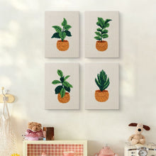 Carica l'immagine nel visualizzatore di Gallery, Punch Needle Kit (4 pezzi) con cornici - Giungla Urbana 1