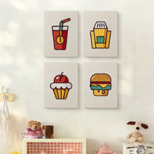 Carica l'immagine nel visualizzatore di Gallery, Punch Needle Kit (4 pezzi) con cornici - Fast Food