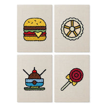 Carica l'immagine nel visualizzatore di Gallery, Punch Needle Kit (4 pezzi) con cornici - Dolci e Street Food Figured'Art