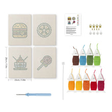 Carica l'immagine nel visualizzatore di Gallery, Punch Needle Kit (4 pezzi) con cornici - Dolci e Street Food