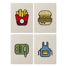 Carica l'immagine nel visualizzatore di Gallery, Punch Needle Kit (4 pezzi) con cornici - Set Cucina e Snack Figured'Art