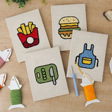 Carica l'immagine nel visualizzatore di Gallery, Punch Needle Kit (4 pezzi) con cornici - Set Cucina e Snack