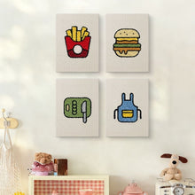 Carica l'immagine nel visualizzatore di Gallery, Punch Needle Kit (4 pezzi) con cornici - Set Cucina e Snack