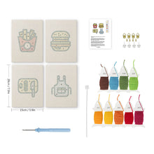Carica l'immagine nel visualizzatore di Gallery, Punch Needle Kit (4 pezzi) con cornici - Set Cucina e Snack