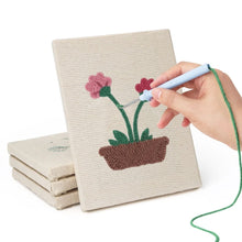 Carica l'immagine nel visualizzatore di Gallery, Punch Needle Kit (4 pezzi) con cornici - Fiori in vaso