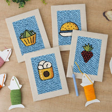 Carica l'immagine nel visualizzatore di Gallery, Punch Needle Kit (4 pezzi) con cornici - Snack Time 2