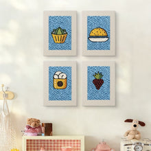 Carica l'immagine nel visualizzatore di Gallery, Punch Needle Kit (4 pezzi) con cornici - Snack Time 2