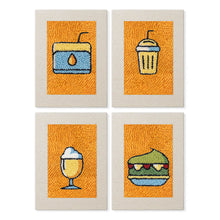 Carica l'immagine nel visualizzatore di Gallery, Punch Needle Kit (4 pezzi) con cornici - Bevande e bocconi golosi Figured'Art