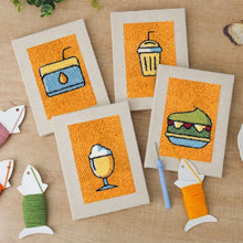 Carica l'immagine nel visualizzatore di Gallery, Punch Needle Kit (4 pezzi) con cornici - Bevande e bocconi golosi